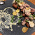 ジュメルニジュウク - 料理写真:鴨胸肉のタタキとさつまいもの揚げニョッキ　スモークしたカマンベールチーズと削ったフォアグラ