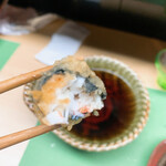 天ぷら はせ川 - チョイとピンぼけ　カニ海苔巻