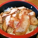 富士庵 - セットの豚トロ塩だれ丼