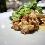 キャトルラパン - 鰆のソテー 白子のムニエル 鮑 ニューバーグソースと白ワインソース