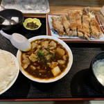 中華料理 厨禾 - 油淋鶏と麻婆豆腐の定食