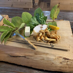 山菜料理 みたき園 - なめ茸、椎茸、春菊、豆腐