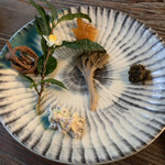 山菜料理 みたき園 - 柚子、紫蘇の実、舞茸、ゼンマイ、豆腐の白和え