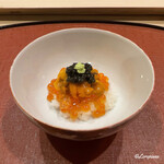 御料理 寺沢 - キャビア､バフン海胆､いくらの飯蒸し