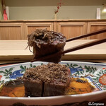 御料理 寺沢 - いわて牛のシャトーブリアンの炭火焼にたっぷりの黒トリュフ