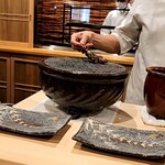 銀座 きた川 - 鼈を焼いてます