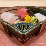 御料理 寺沢 - 鯒､塩竃ひがしもの目鉢鮪の中トロに泥障烏賊の造り