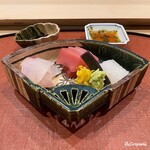 御料理 寺沢 - 鯒､塩竃ひがしもの目鉢鮪の中トロに泥障烏賊を割醤油とちり酢を使い分け