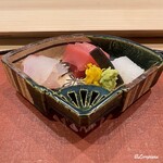 御料理 寺沢 - 鯒､塩竃ひがしもの目鉢鮪の中トロに泥障烏賊の造り