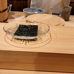 銀座 きた川 - バカラに海苔