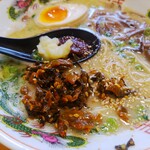 鷹多花 - 辛味噌　おろしにんにく　すりごま　鷹多花高菜投入