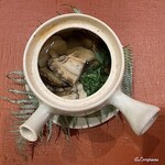 御料理 寺沢 - 銀茸と雪の下と鮑の土瓶蒸し