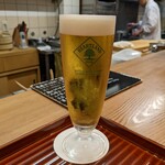 割烹 市川 - 夫は毎度まずはビールから