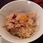 喜和美家 - Ｈ25.05②　【食事】　雲丹と新牛蒡の炊き込み御飯