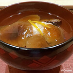 御料理 寺沢 - 天然滑子茸と蟹真薯の椀物