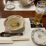 鮨　あら田 - 鮑。吉野葛がかかってます。熱々なので寒い日に嬉しい。