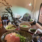 鈴屋 - 海鮮丼と温うどん定食1500円