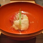 とり茶太郎 - アイコトマトと比内地鶏の胸肉の揚げ出汁