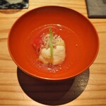 とり茶太郎 - アイコトマトと比内地鶏の胸肉の揚げ出汁