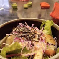 鉄板焼 ロイン - サラダはドレッシング選べます