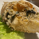 韓国料理 金家 - 蟹味噌の入った甲羅に韓国海苔と胡麻油香るご飯を入れて♡美味しい確定！！