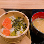 神楽坂うしやま - 高菜、焼たらこ飯蒸し