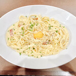 鎌倉パスタ - 厚切りベーコンのカルボナーラ鎌倉風
③セット　1670円、大盛り　+330円