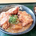 はなまるうどん - 唐揚げカレーうどん（カレーうどん+鶏千から揚げ）