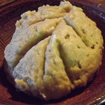 坪川家 千古の家 - 木の葉型「そばがき」アップ　　粗めでもちもち