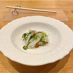 f - イカ　パンチェッタ　チョロギ　芹