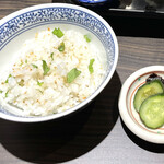 蕎麦 やすたけ - 青じそご飯＆お漬物