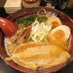 Ramen Raishuu - 海老味噌ラーメン 900円 煮卵 100円