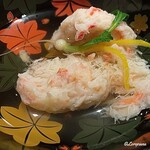 割烹 らん亭 - 蟹真薯に芽蕪に松葉柚子