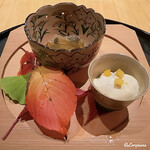 割烹 らん亭 - 河豚の煮凝りと西葫芦の胡桃白和え