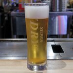 鉄板ダイニングOOKINI - スーパードライ生ビール