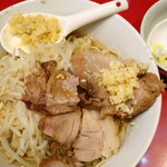 ラーメン二郎 - 汁なし半分塩味another ver＋ニンニク