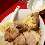 ラーメン二郎 - 汁なし半分塩味another ver＋ニンニク