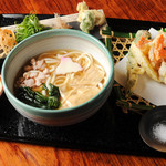 Chidori - ちどりうどんと京野菜天ぷら盛り合せ