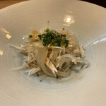 味満ん - お通しの白魚・山芋