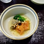 AQUA DINING CAFE 瓢黎 - カボチャとゴボウの炊合せ