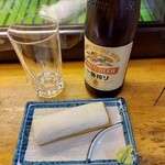 魚がし 福ちゃん - ふぐの蒲鉾&一番搾り大瓶