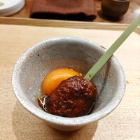 侘家古暦堂 祇園花見小路本店 - 鴨つくね バルサミコソース 卵黄添え