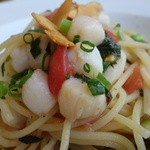 TRATTORIA La Wasabi - 子柱と完熟トマトのﾋﾞｱﾝｺ（ランチセット\950）！味わいはペペロンチ－ノかな～