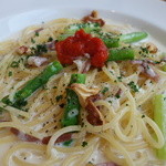 TRATTORIA La Wasabi - 野田さんちのアスパラのクレーマー（ランチセット\950）！アスパラも旨し！