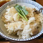 藍屋 - きのこご飯。べちゃべちゃ柔らか