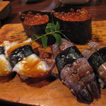 鮨芳 - 握り（いくら・たこ・しゃこ）