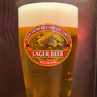 希少なキリンラガーの生ビール