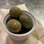 Assortment of three-colored Italian olives