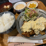 津田屋食堂 - チキン南蛮定食 ご飯大盛