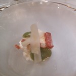 Convivio - 25年5月　チーズムース　空豆・サラミ　羊のチーズ